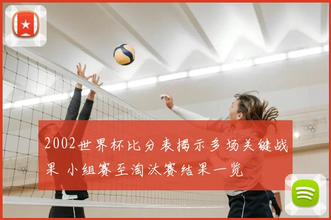 2002世界杯比分表揭示多场关键战果 小组赛至淘汰赛结果一览